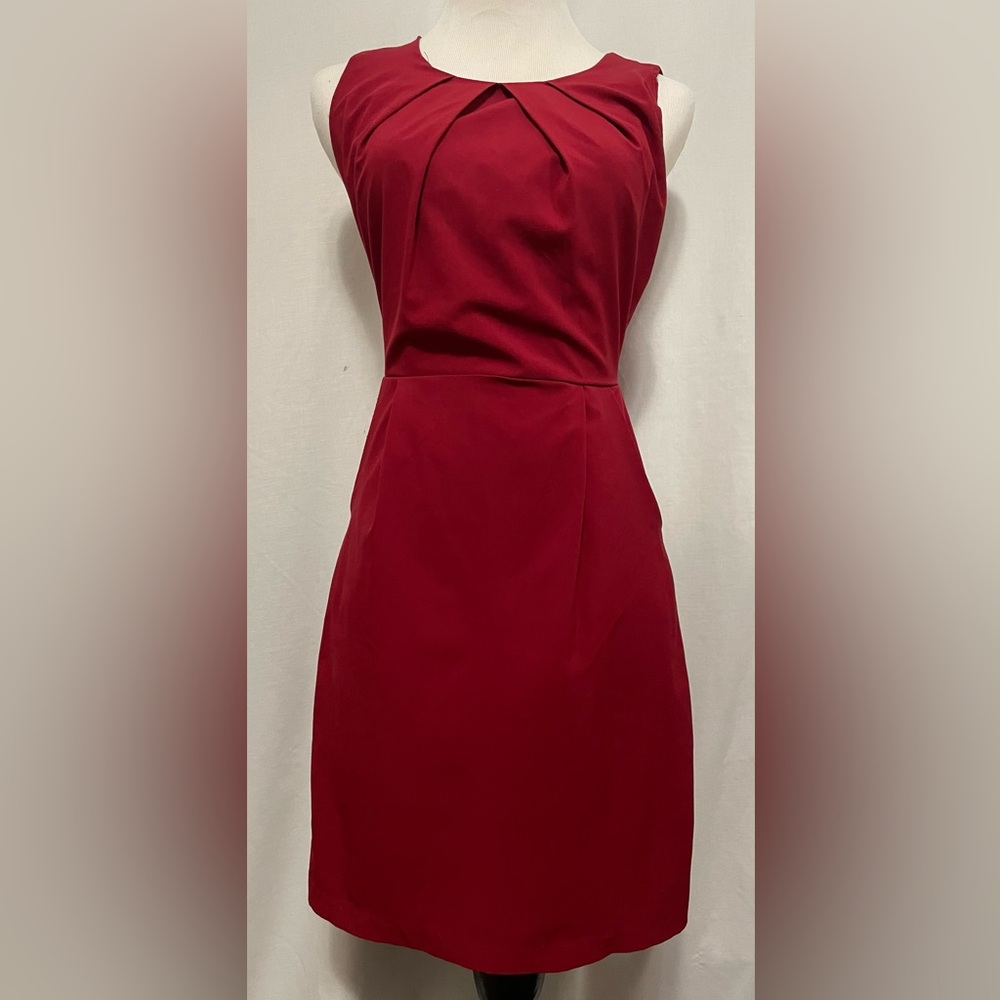 Lette U.S.A. Women’s Dress with Slits at Chest Pockets Sleeveless Red Size S